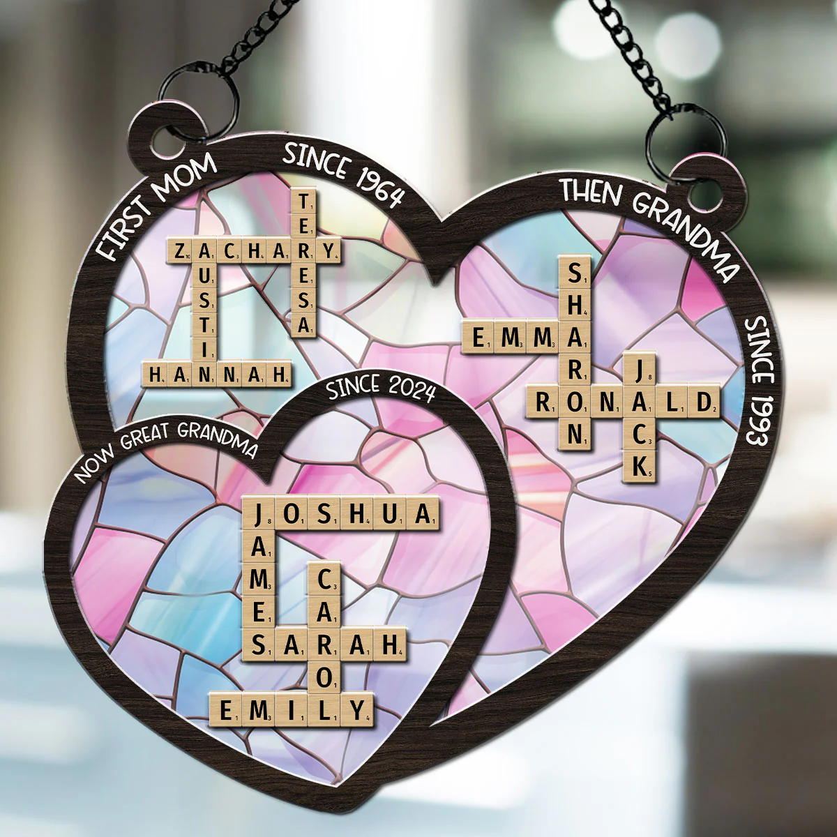 First Mom Now Grandma - Personalized Custom Suncatcher - Image 3