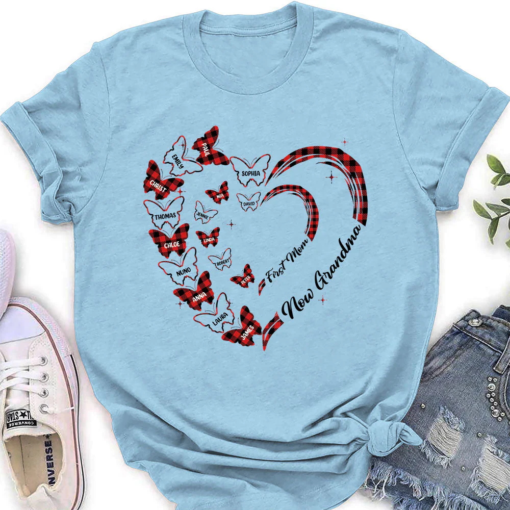 First Mom Now Grandma - Personalized Custom Women's T-shirt - Image 3