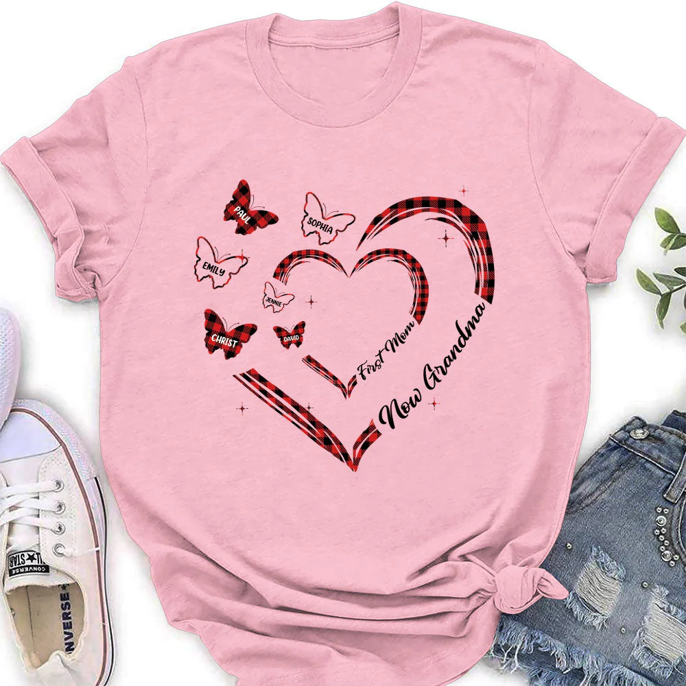 First Mom Now Grandma - Personalized Custom Women's T-shirt - Image 4