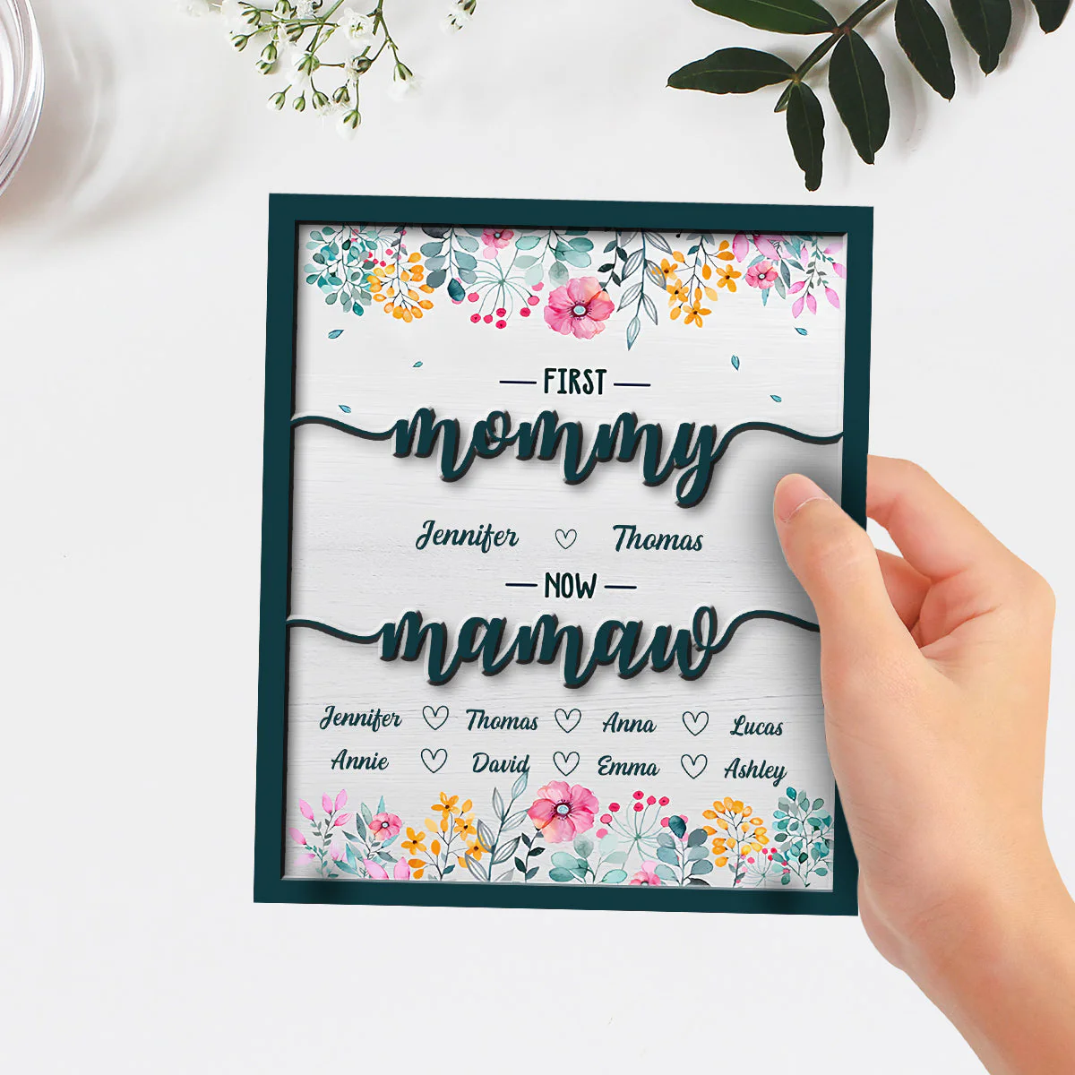 First Mom Now Great Grandma - Personalized Wooden Plaque - Image 2
