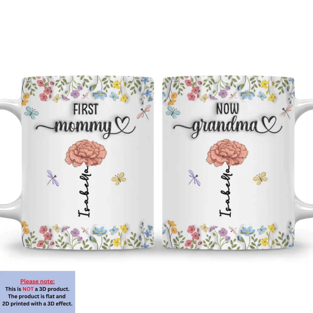 First Mom Now Nana - Personalized Custom 3D Inflated Effect Coffee Mug - Image 6