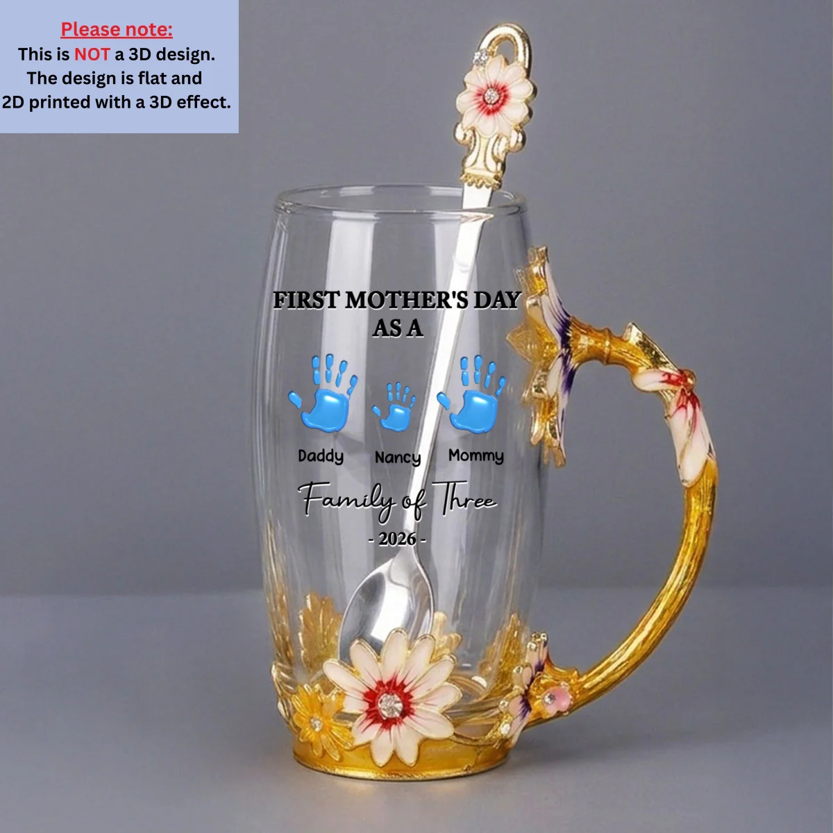 First Mother Day - Personalized Custom 14OZ Flower Tea Cup - Image 7