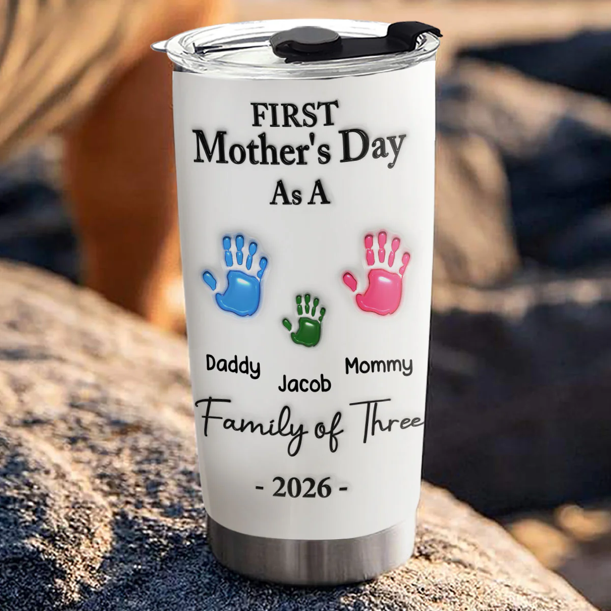 First Mother Day - Personalized Custom 3D Inflated Effect Tumbler - Image 3