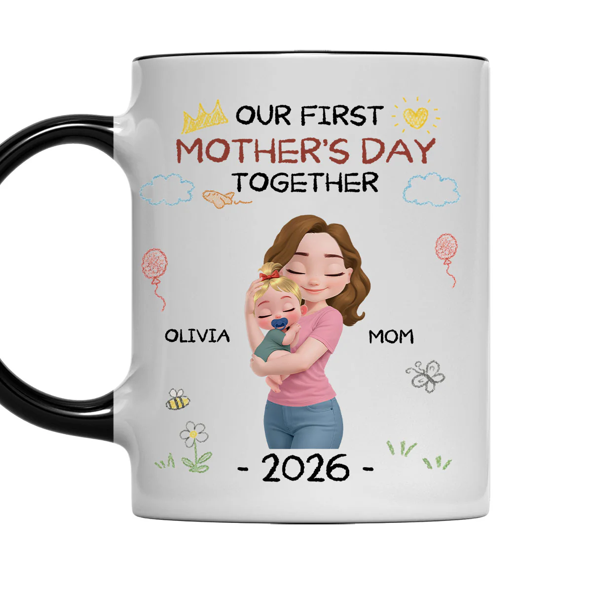 First Mother Day With Love - Personalized Custom Accent Mug