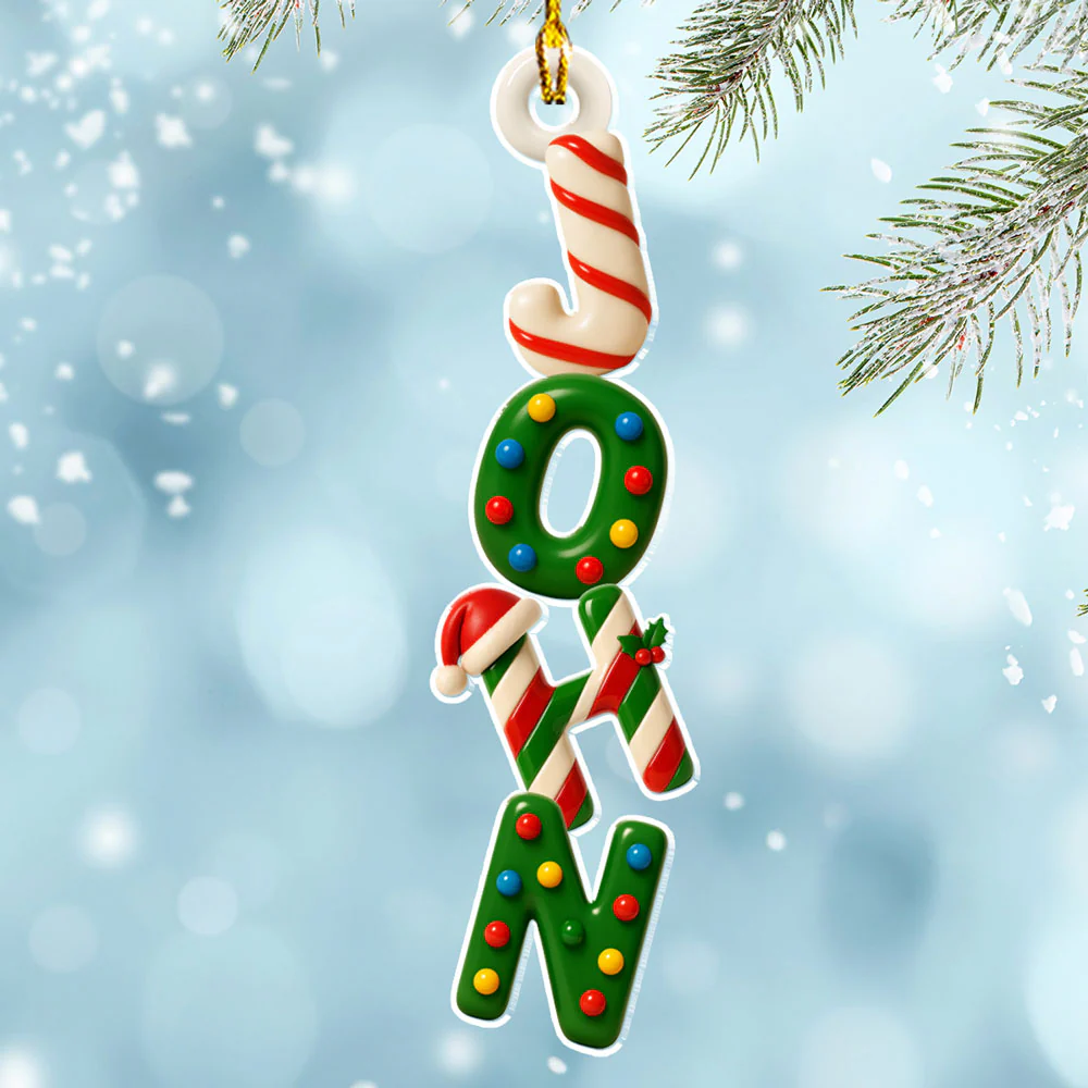 First Snow Magic Letter - Personalized Custom Acrylic Ornament - Image 3