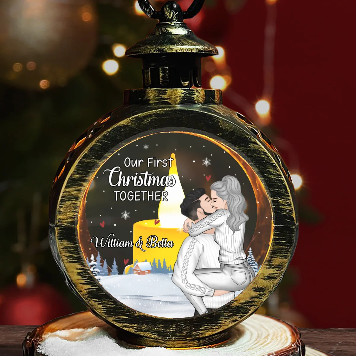 First Year Together - Personalized Custom Christmas Lantern - Image 6