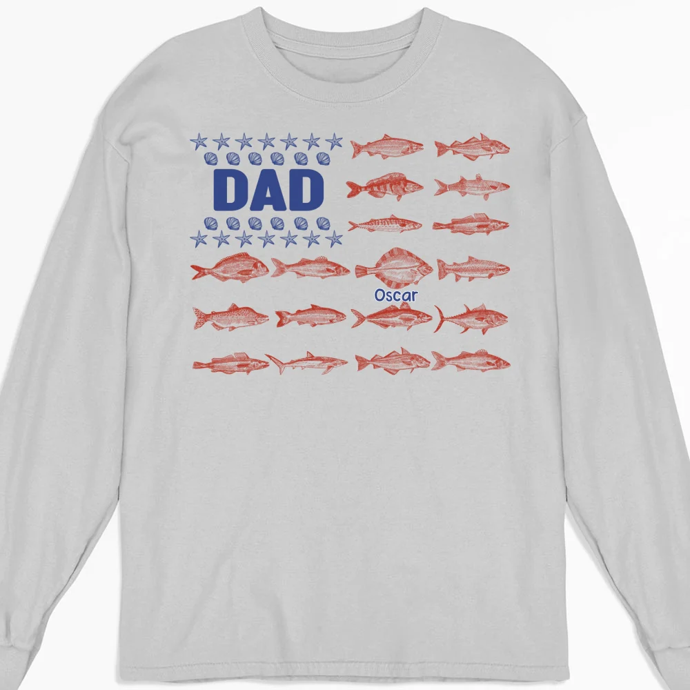 Fish and Sea Shells Papa - Personalized Custom Shirt - Image 13