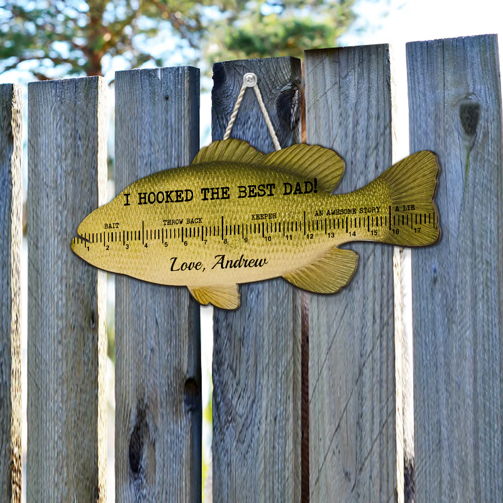 Fish Ruler - Personalized Custom Wood Sign - Image 4