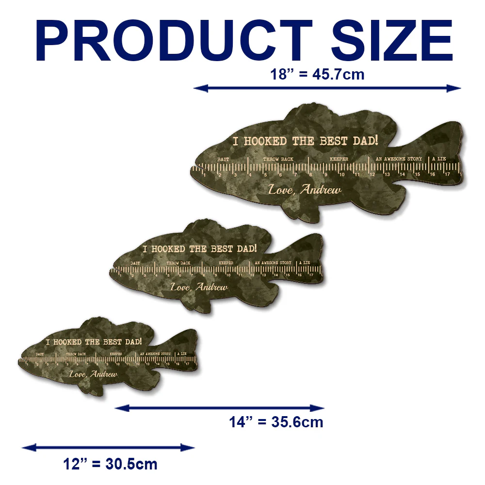 Fish Ruler - Personalized Custom Wood Sign - Image 6
