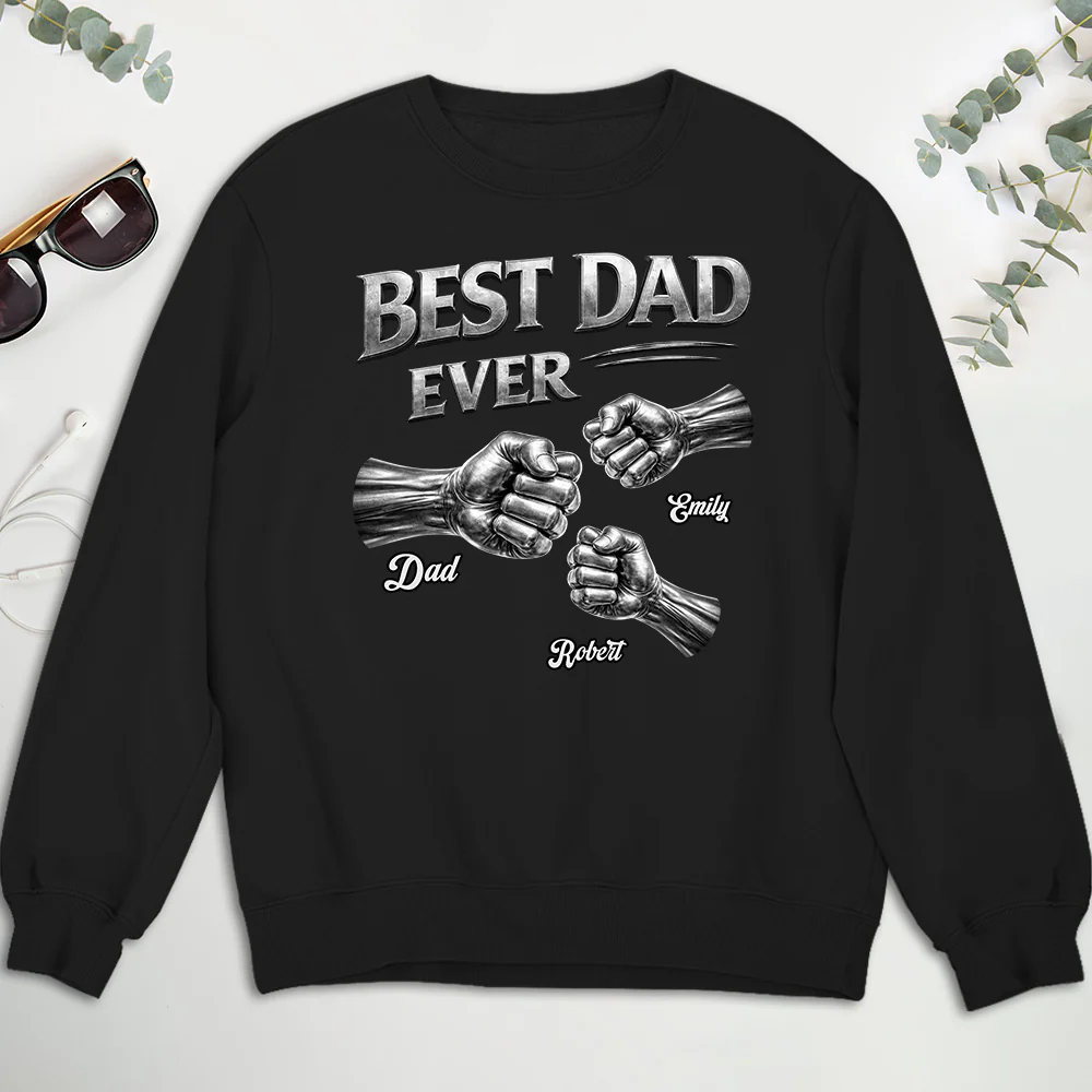 Fist Bump Dad Metal Edition - Personalized Custom Shirt - Image 5