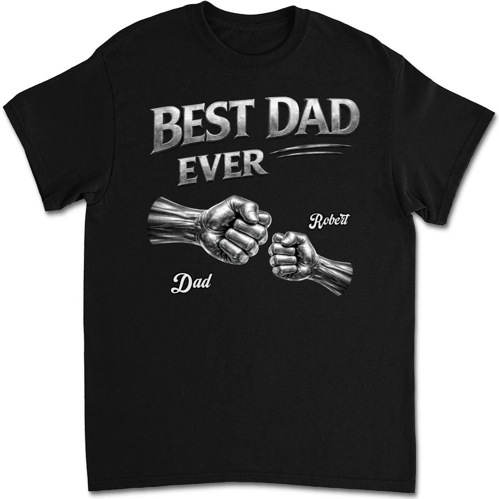 Fist Bump Dad Metal Edition - Personalized Custom Shirt - Image 6