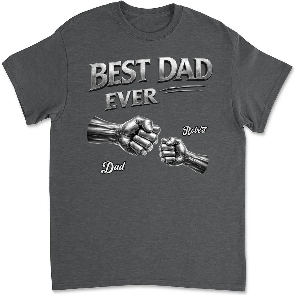 Fist Bump Dad Metal Edition - Personalized Custom Shirt - Image 7