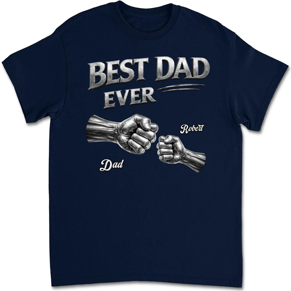 Fist Bump Dad Metal Edition - Personalized Custom Shirt - Image 9