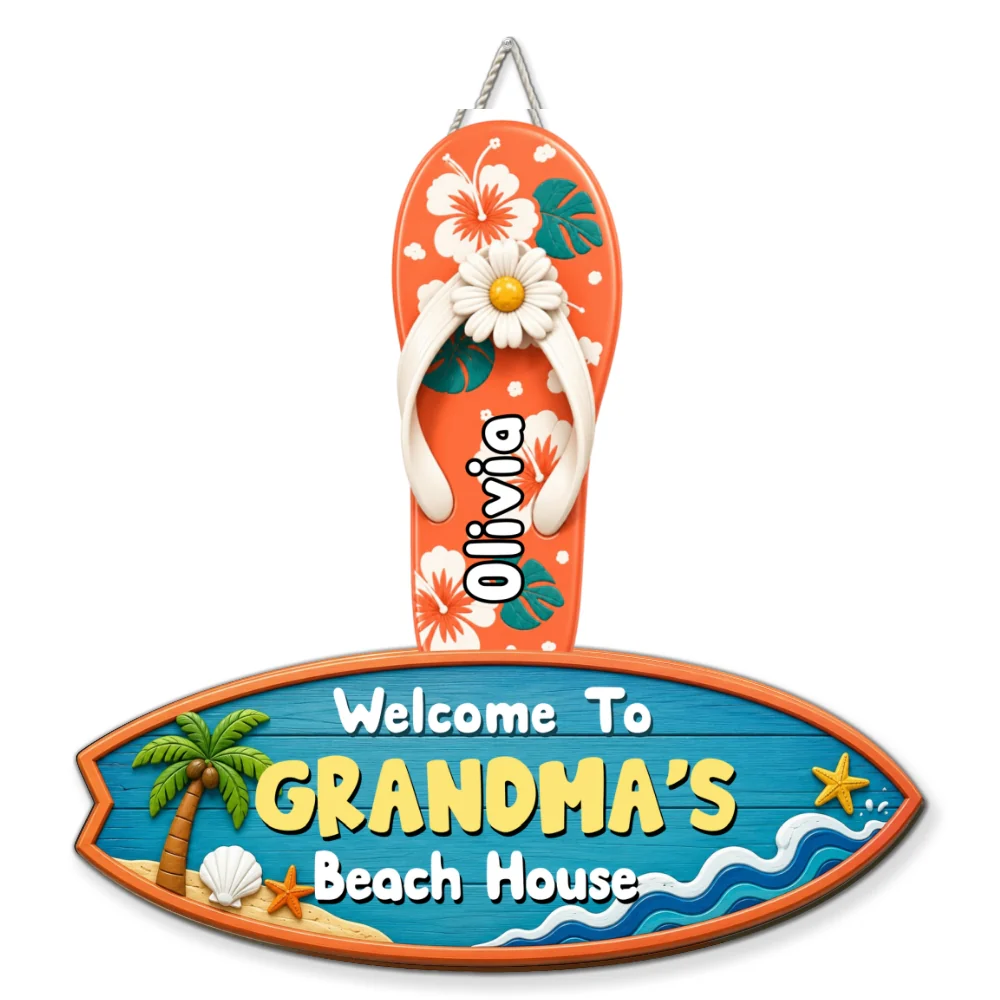 Flip Flop Family - Personalized Custom Wood Sign - Image 6