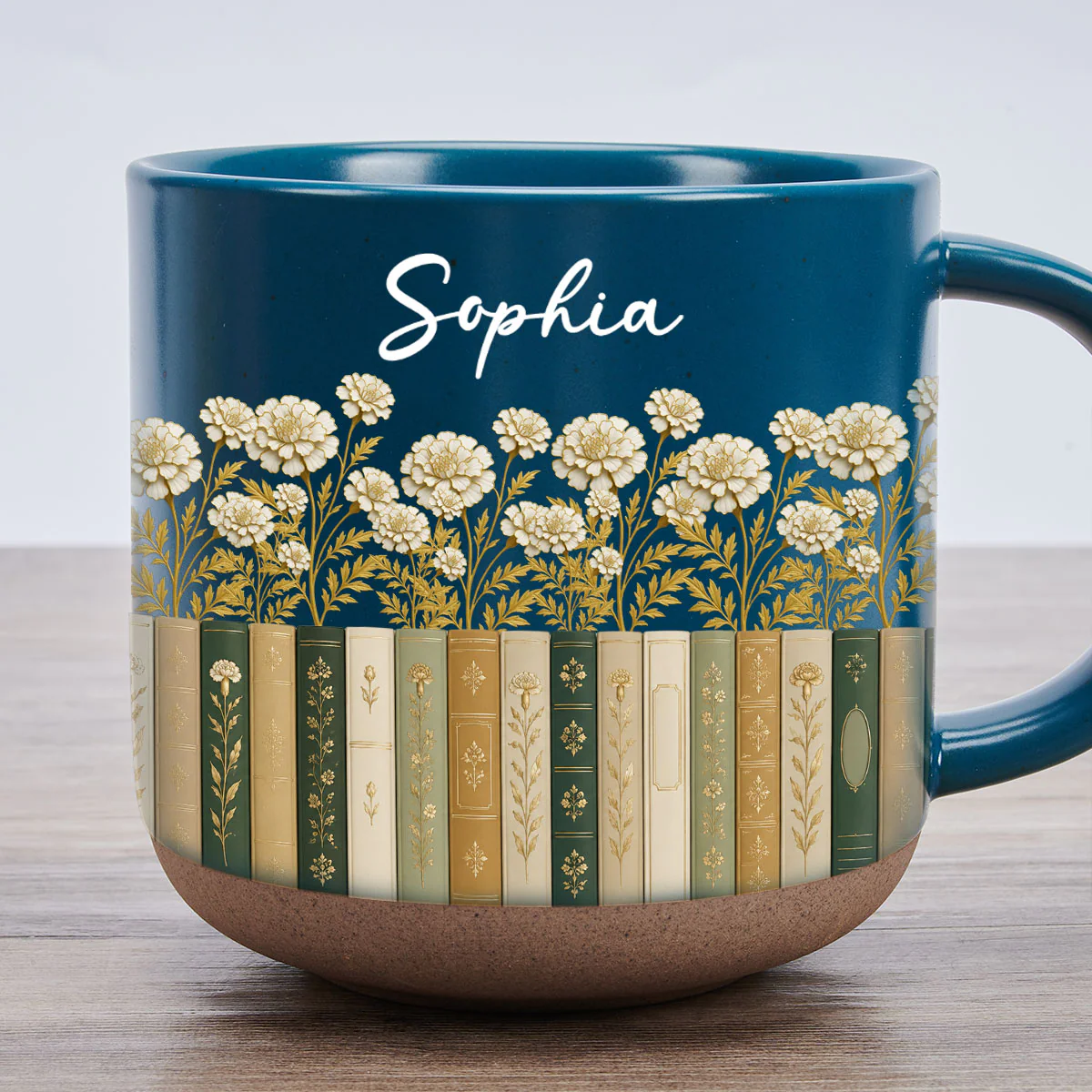 Floral Library - Personalized Custom Pottery Mug