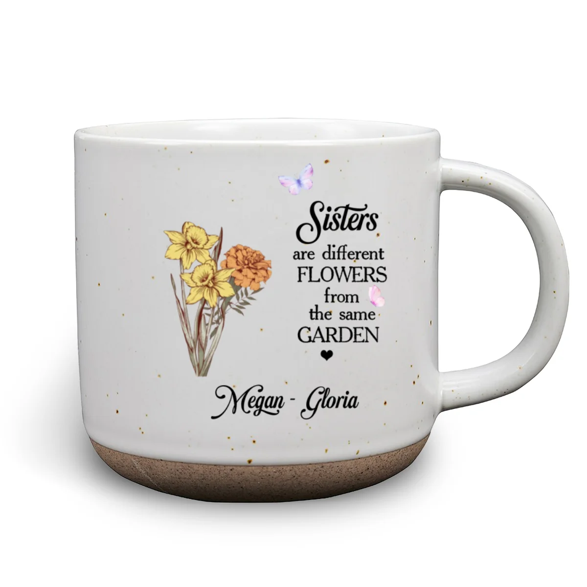 Floral Sisters Forever - Personalized Custom Pottery Mug - Image 7