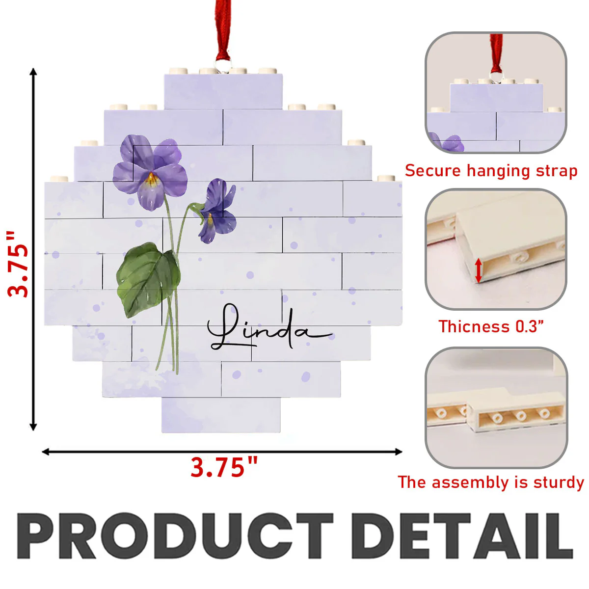 Flower Garden - Personalized Custom Puzzle Ornament - Image 6