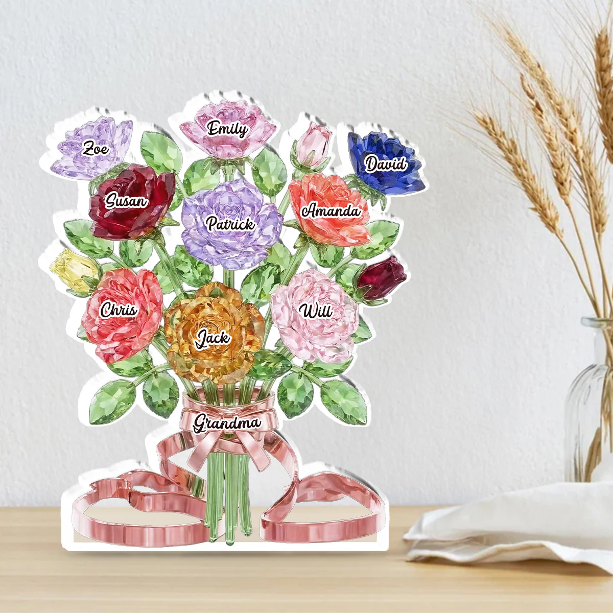 Flower Grandma - Personalized Custom Acrylic Plaque - Image 2