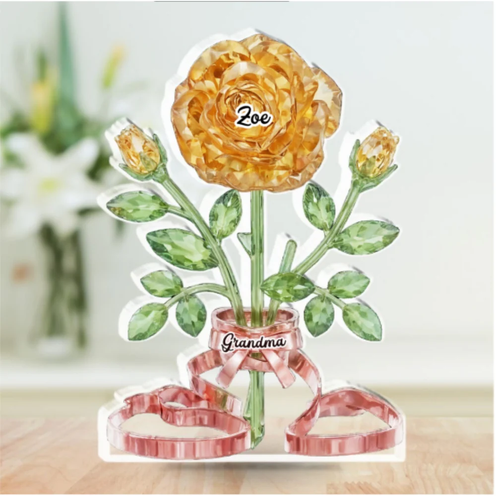Flower Grandma - Personalized Custom Acrylic Plaque - Image 6