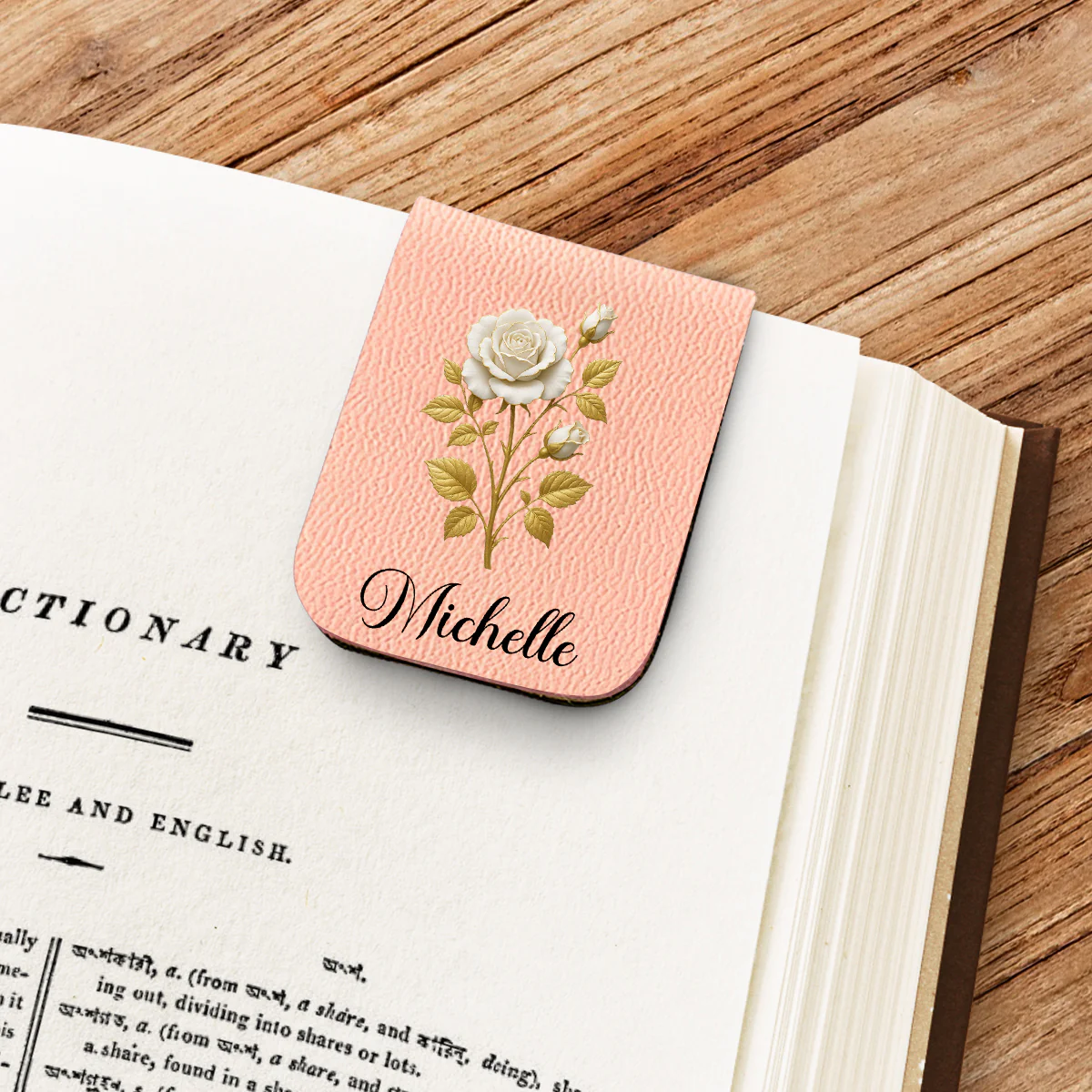 Flower Of The Month - Personalized Custom Leather Bookmark - Image 2