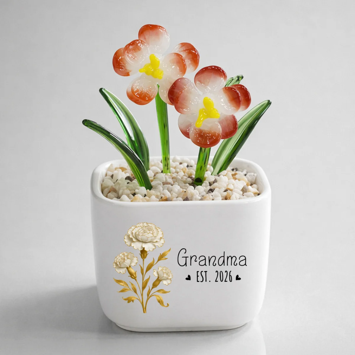 Flowers For Mom - Personalized Custom Glass Birth Month Flower - Image 8