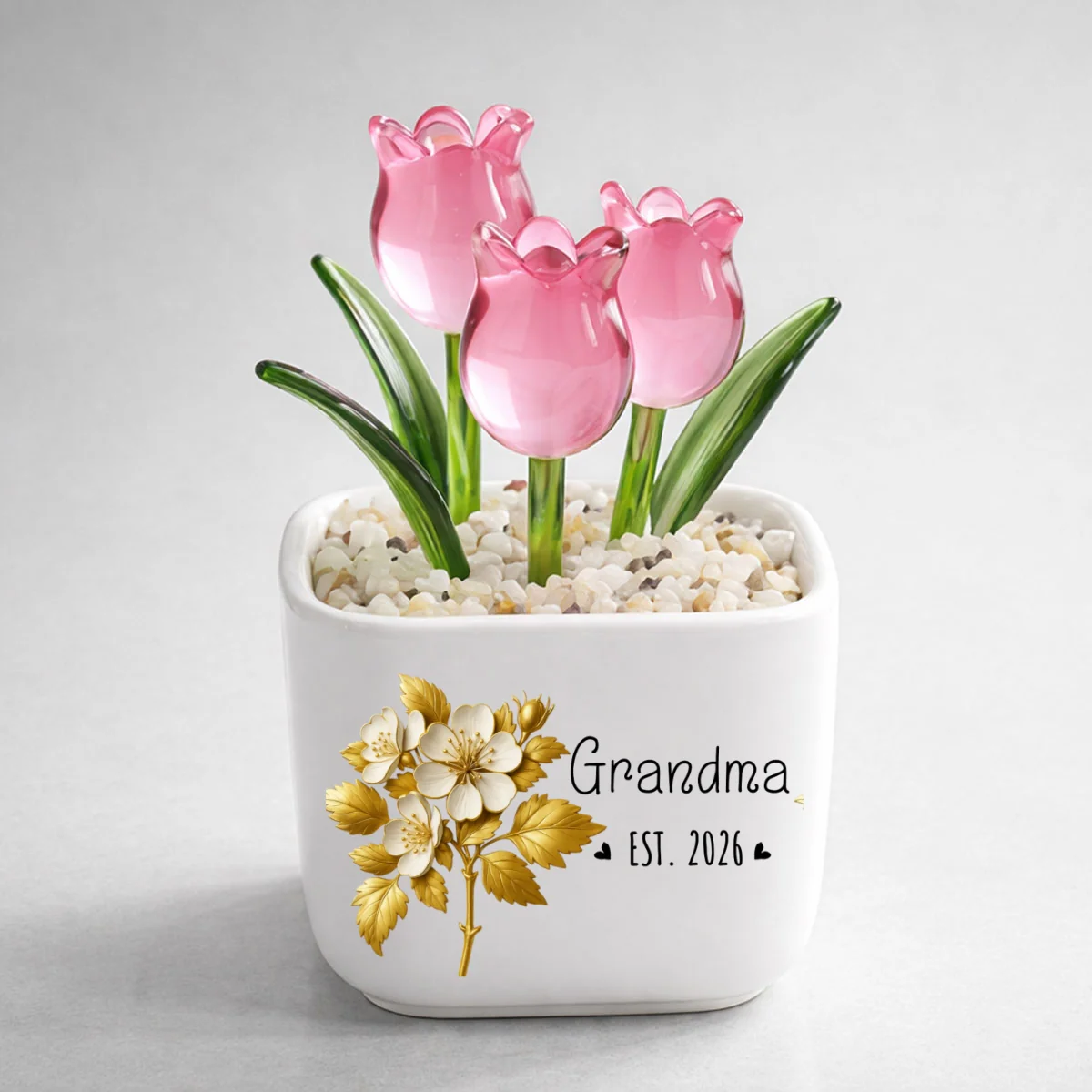 Flowers For The Best Mom Ever - Personalized Custom Glass Everlasting Tulips - Image 9