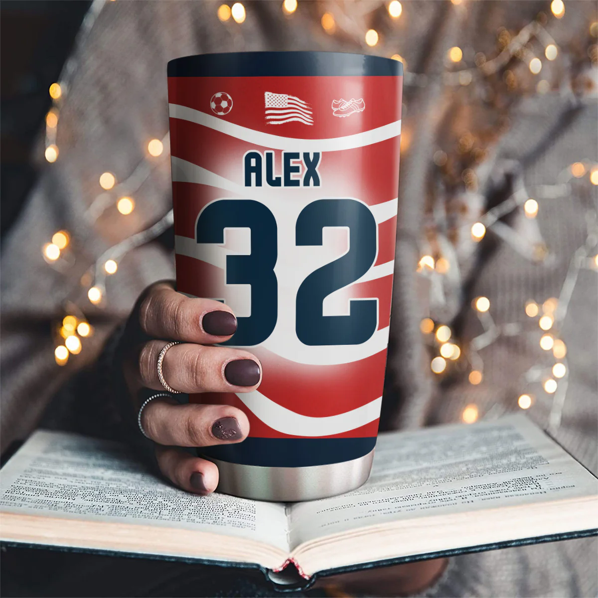 Football Lover - Personalized Custom Tumbler - Image 2