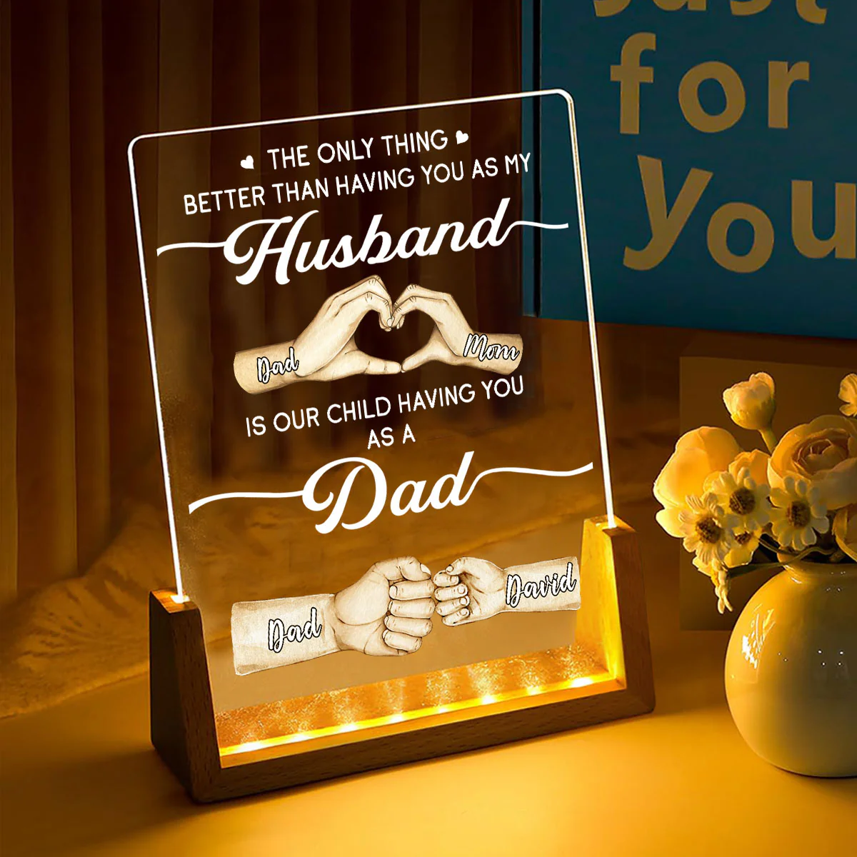 For My Husband - Personalized Custom Night Light - Image 3