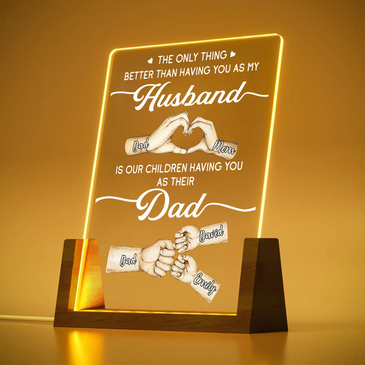 For My Husband - Personalized Custom Night Light - Image 4
