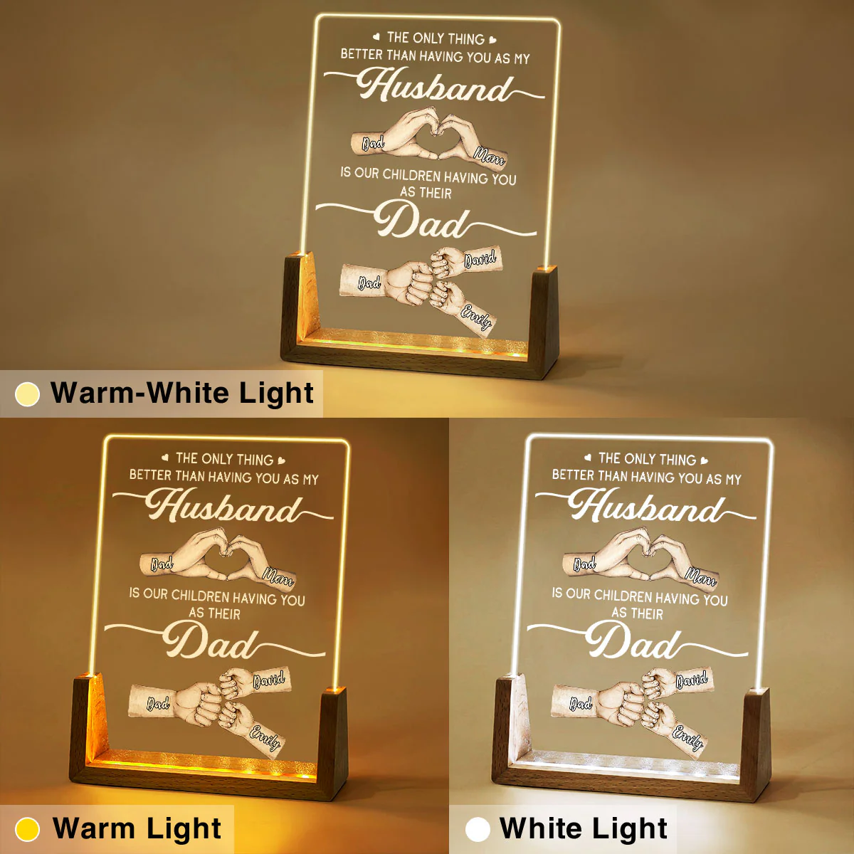 For My Husband - Personalized Custom Night Light - Image 7