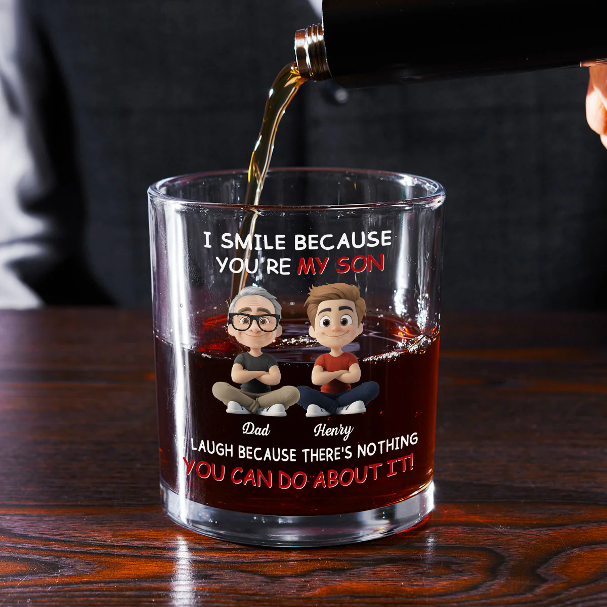 For Son - Personalized Custom Whiskey Glass - Image 2