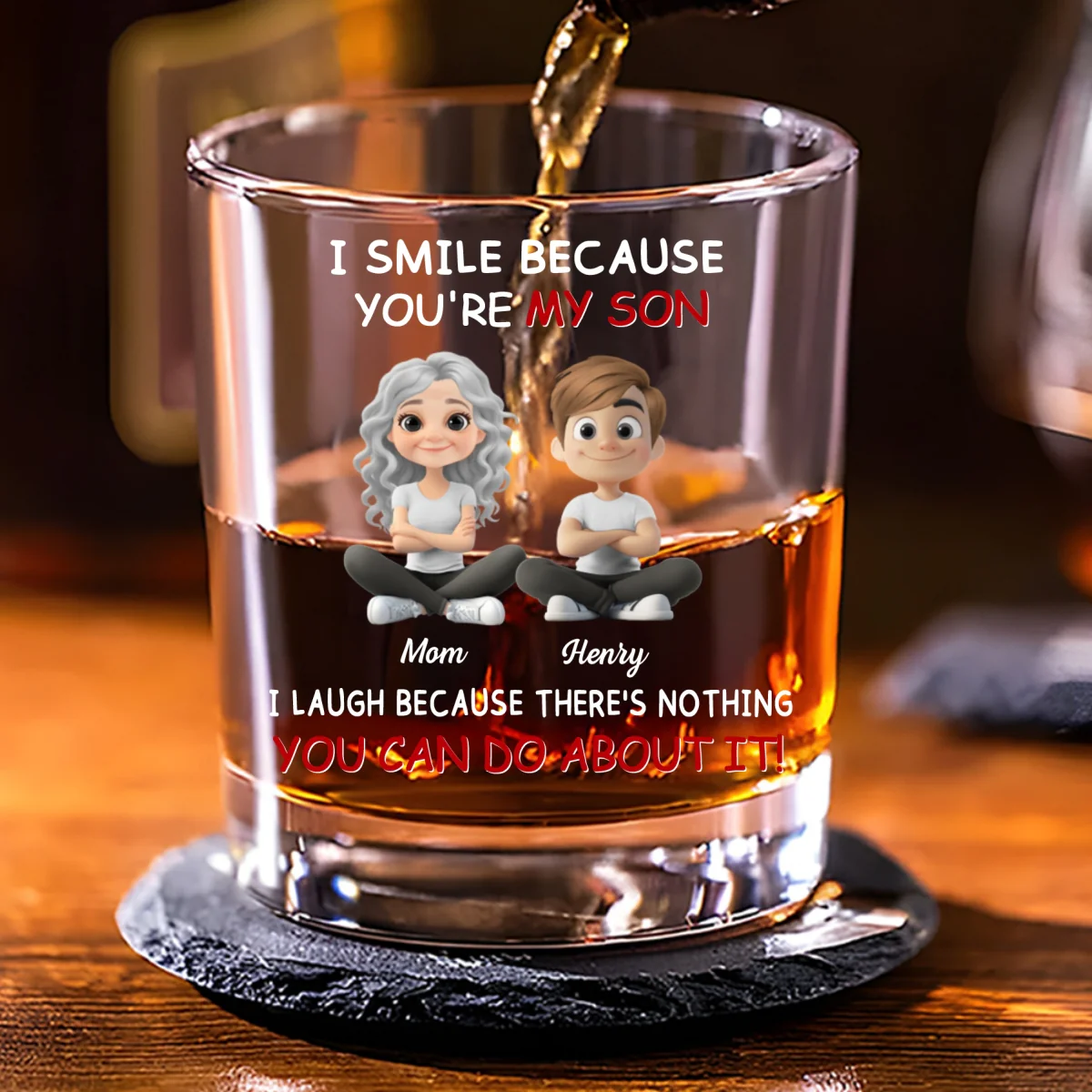 For Son - Personalized Custom Whiskey Glass - Image 7