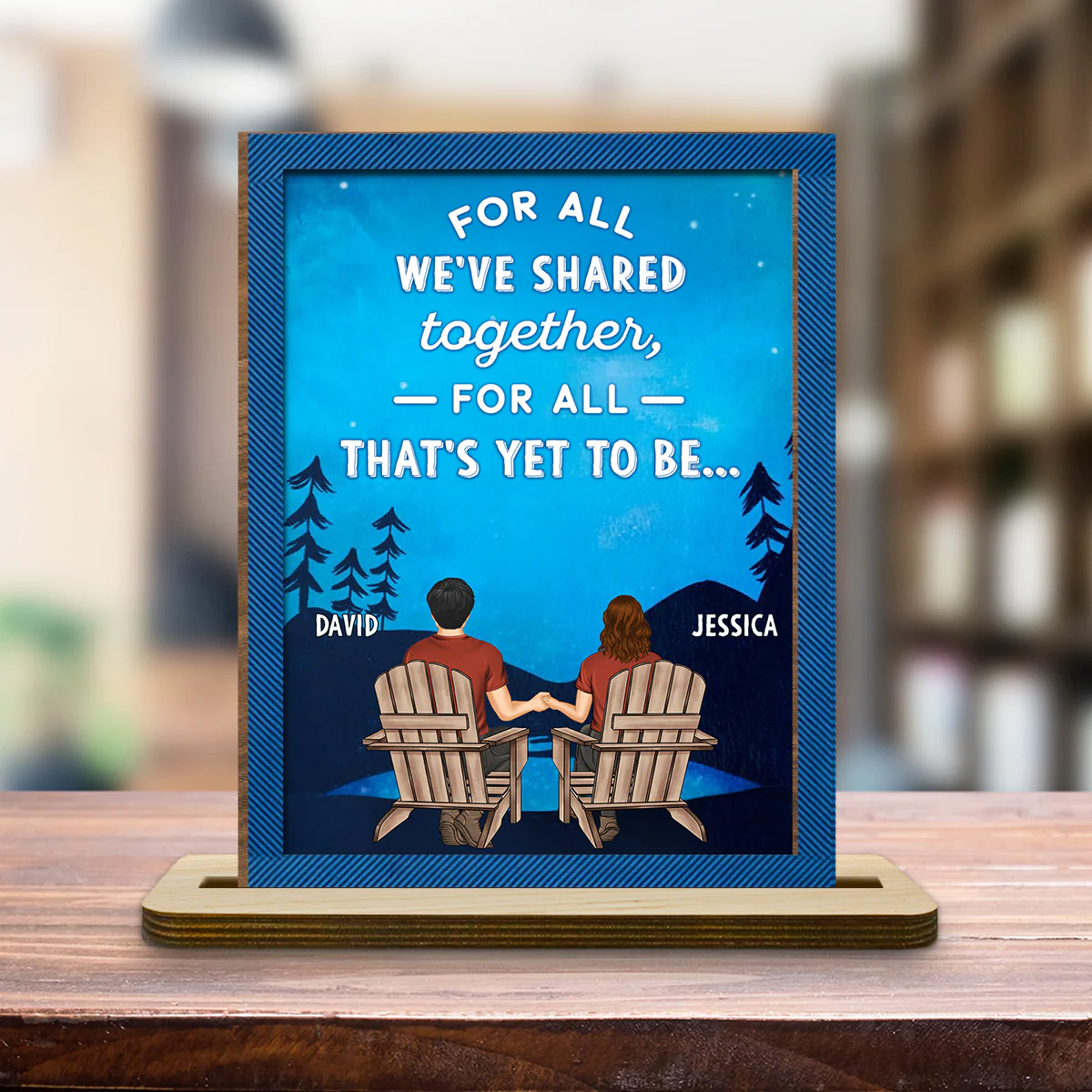 For The Present And Beyond - Personalized Custom 2-Layer Wood Plaque With Flat Base - Image 5