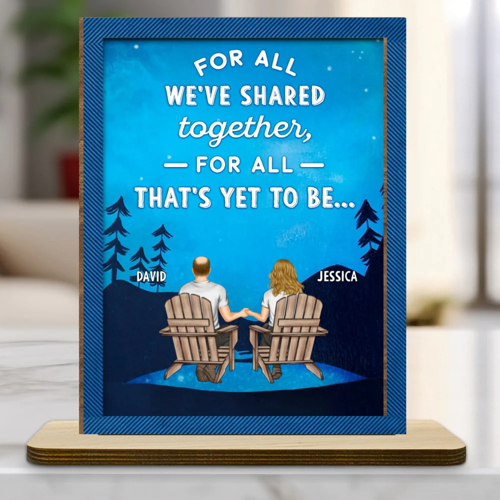 For The Present And Beyond - Personalized Custom 2-Layer Wood Plaque With Flat Base - Image 6