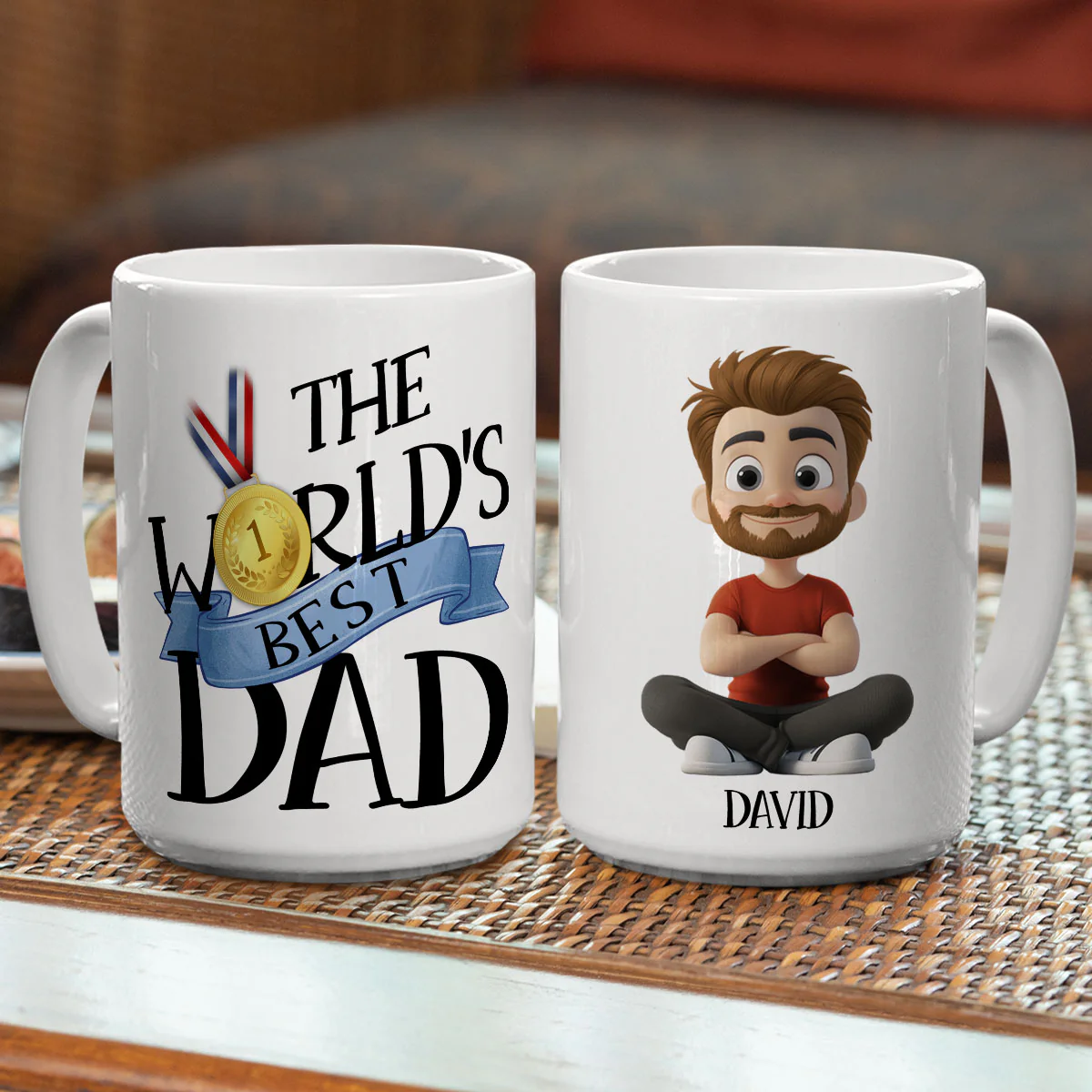 For The World Best Dad - Personalized Custom Coffee Mug - Image 5