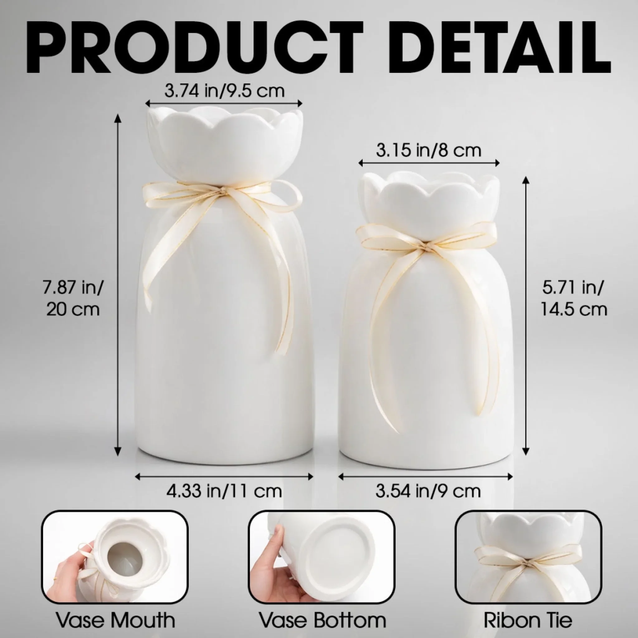 Forever And Always - Personalized Custom Ribbon Tie Flower Vase - Image 5