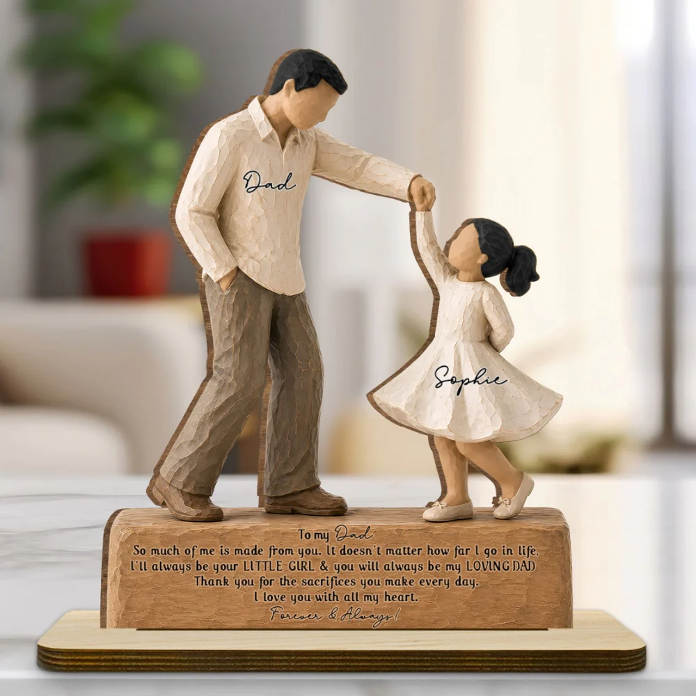 Forever And Always Your Little Girl - Personalized Custom 2-Layer Wood Plaque With Flat Base - Image 7
