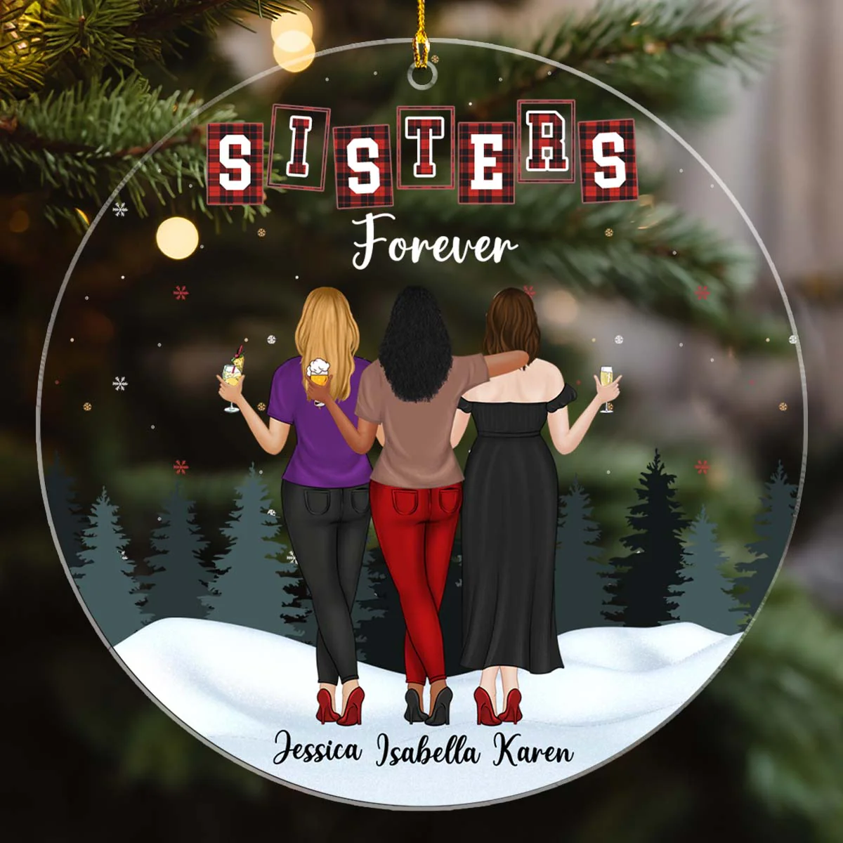 Forever Besties - Personalized Custom Acrylic Ornament - Image 2