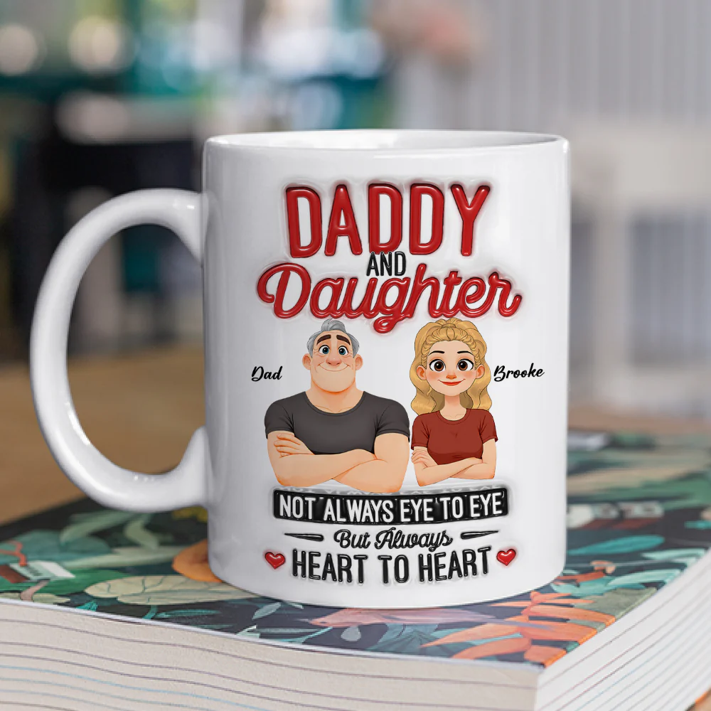 Forever Dad Daughter Love - Personalized Custom 3D Inflated Effect Mug - Image 2