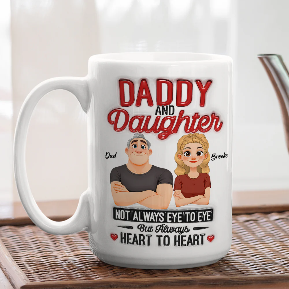 Forever Dad Daughter Love - Personalized Custom 3D Inflated Effect Mug - Image 5