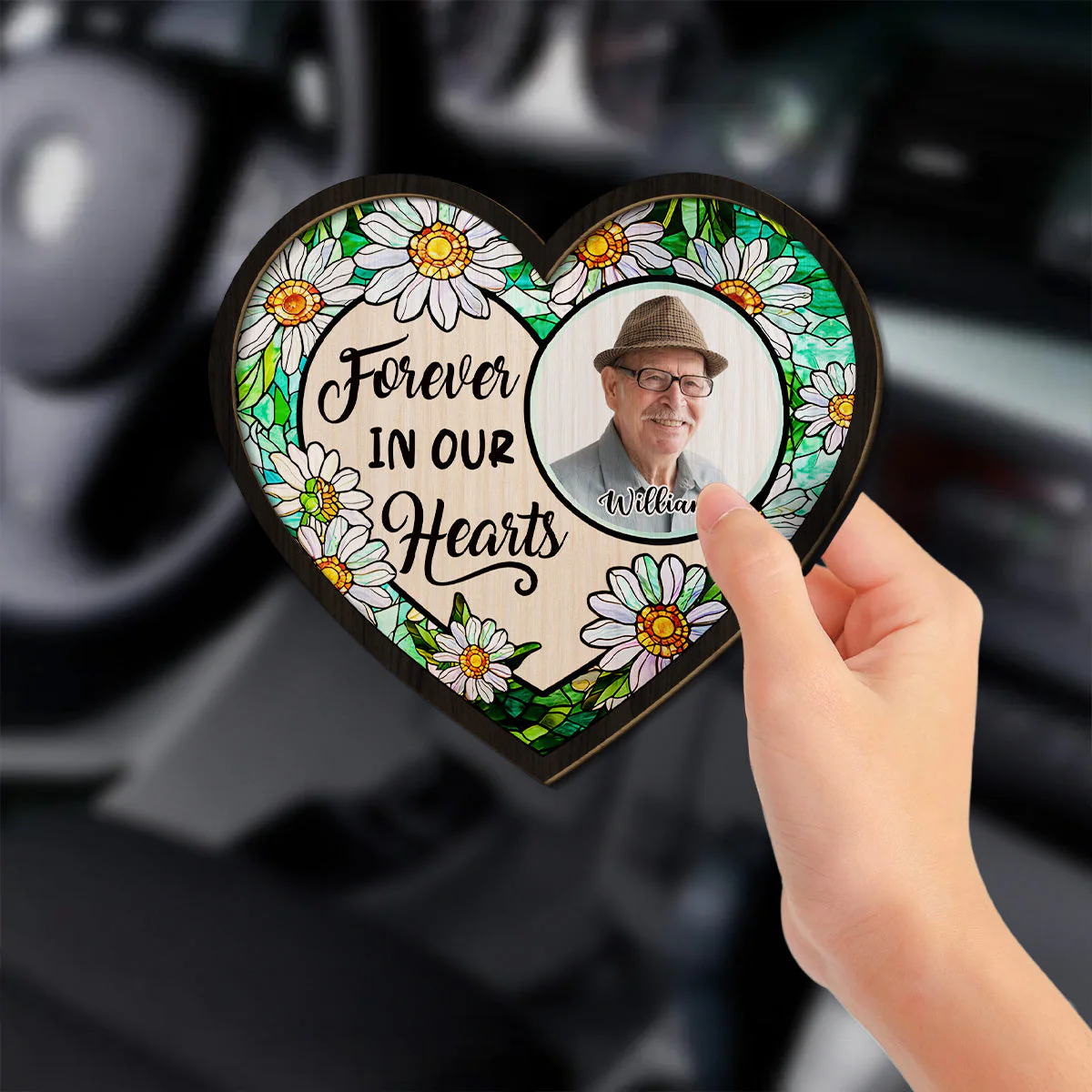 Forever In Our Hearts - Personalized Custom Car Visor Clip - Image 3