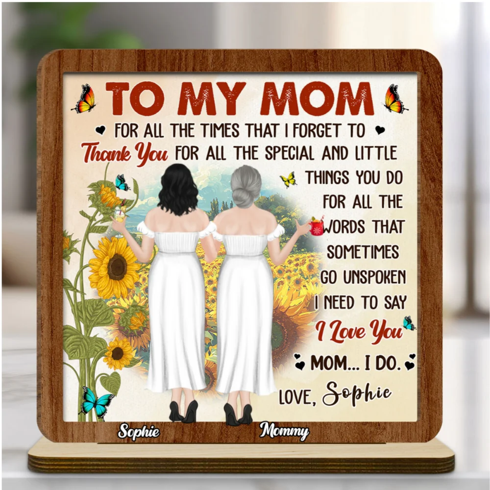 Forever Linked By Love - Personalized Custom 2-Layer Wood Plaque With Flat Base - Image 6