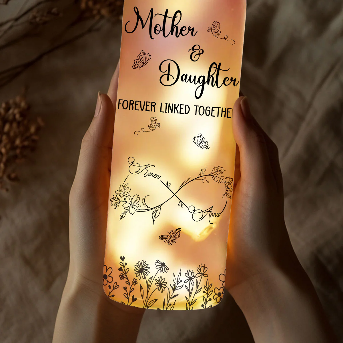 Forever Linked Together - Personalized Custom Bottle Lamp - Image 2
