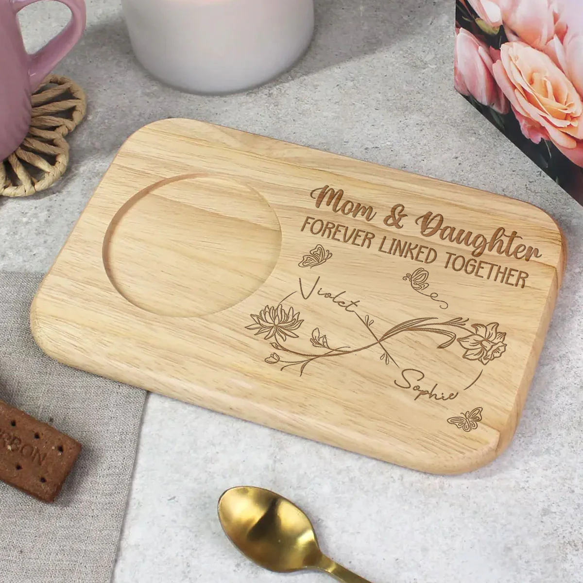 Forever Linked Together - Personalized Custom Wooden Treat Board - Image 2