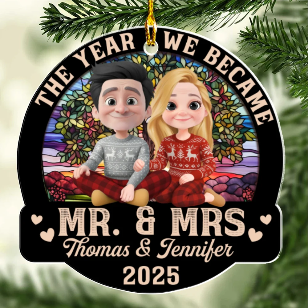Forever Love Couple - Personalized Custom Acrylic Ornament - Image 6