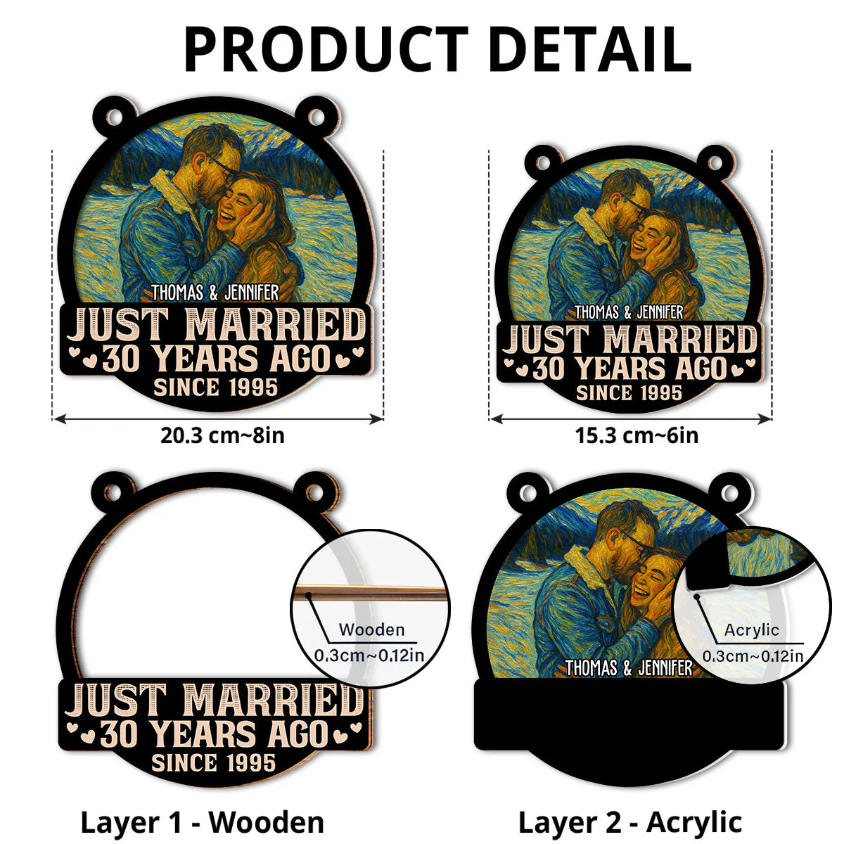 Forever Love Couple - Personalized Custom Suncatcher - Image 5