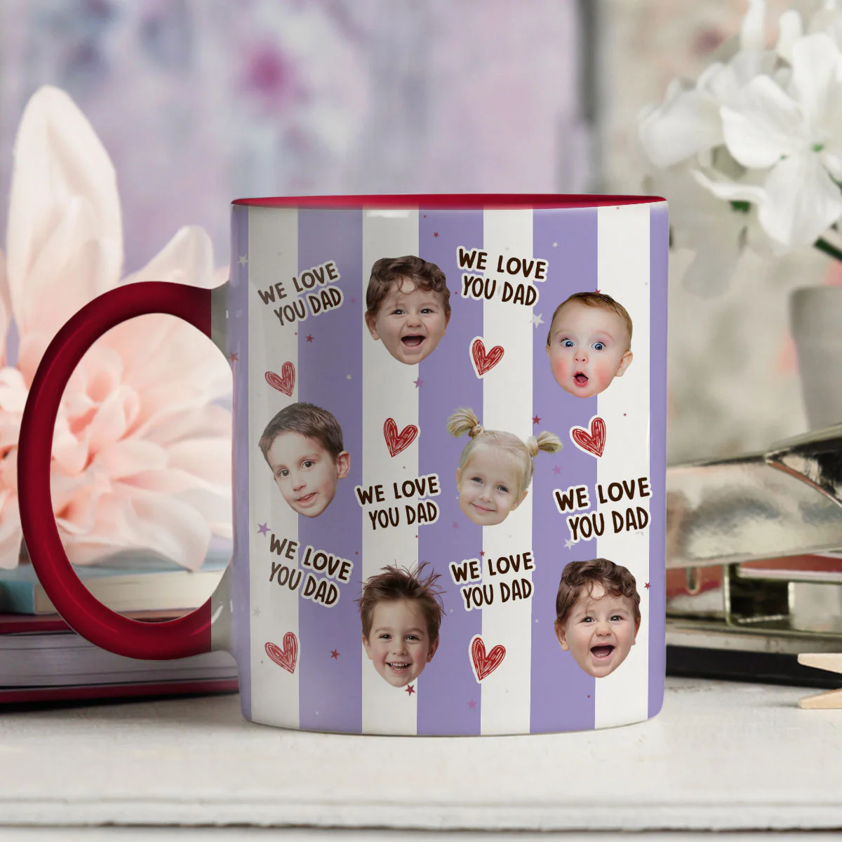 Forever Love Daddy - Personalized Custom Accent Mug - Image 3