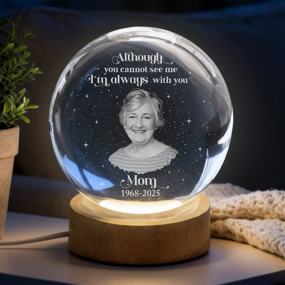 Forever Loved - Personalized Custom Crystal Globe Lamp - Image 2