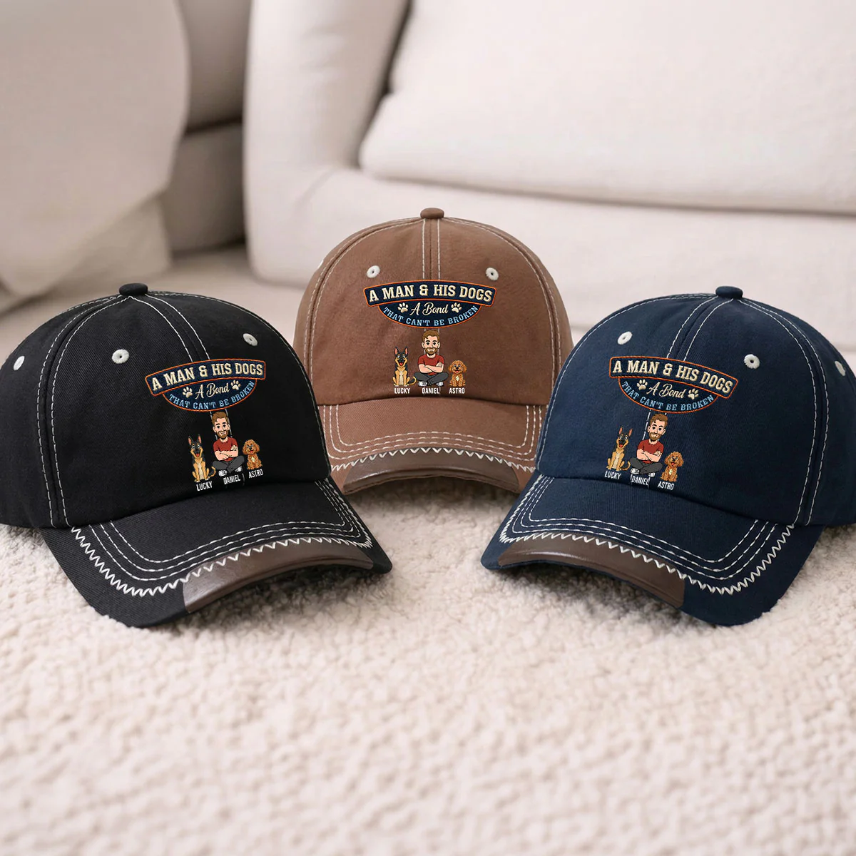 Forever My Dog - Personalized Custom Vintage Soft Baseball Cap - Image 5