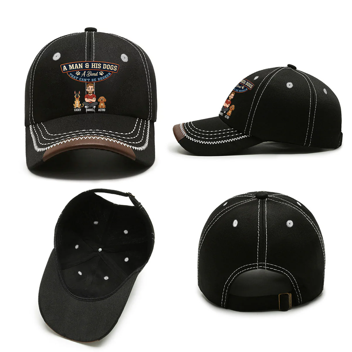 Forever My Dog - Personalized Custom Vintage Soft Baseball Cap - Image 6